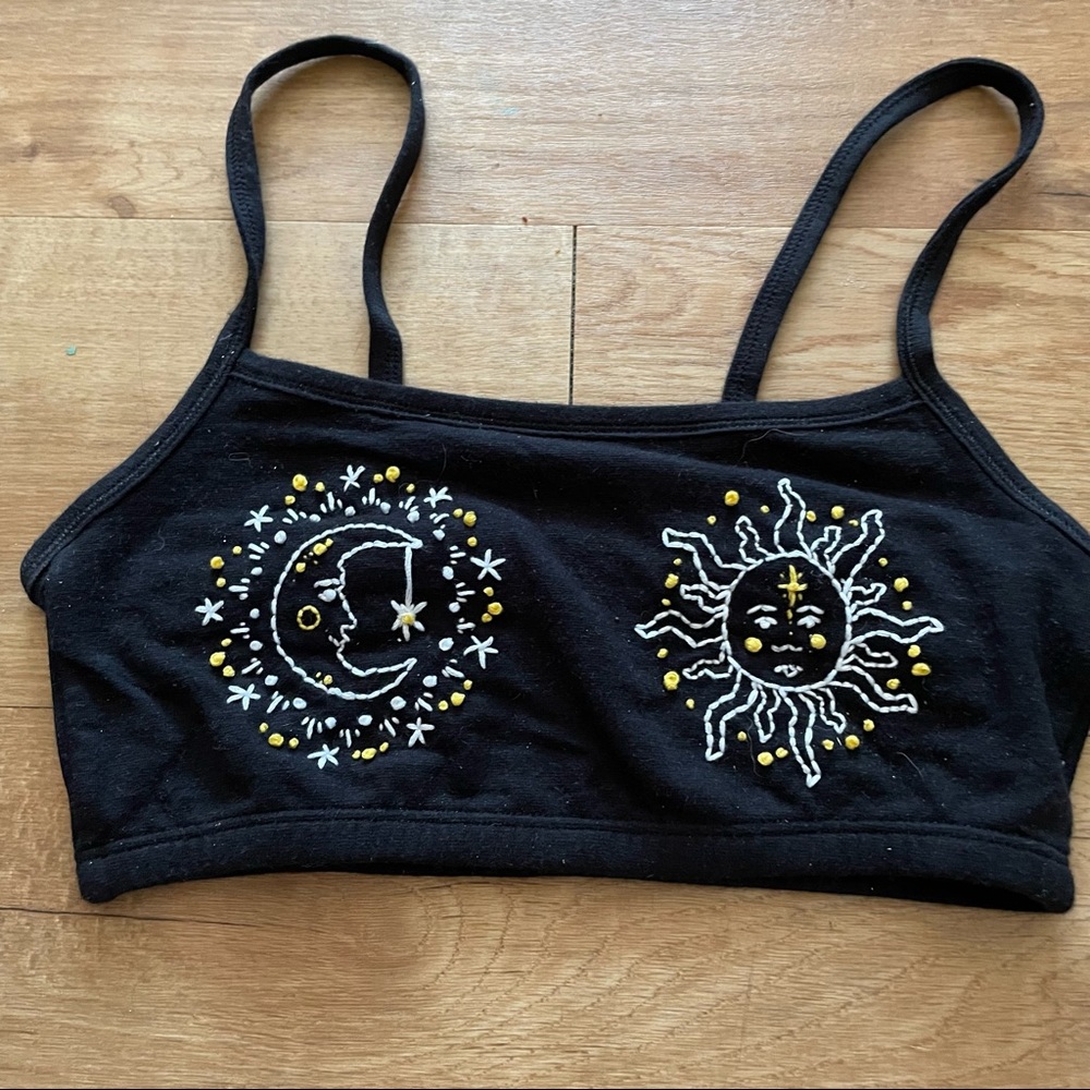 Hand embroidered bralette